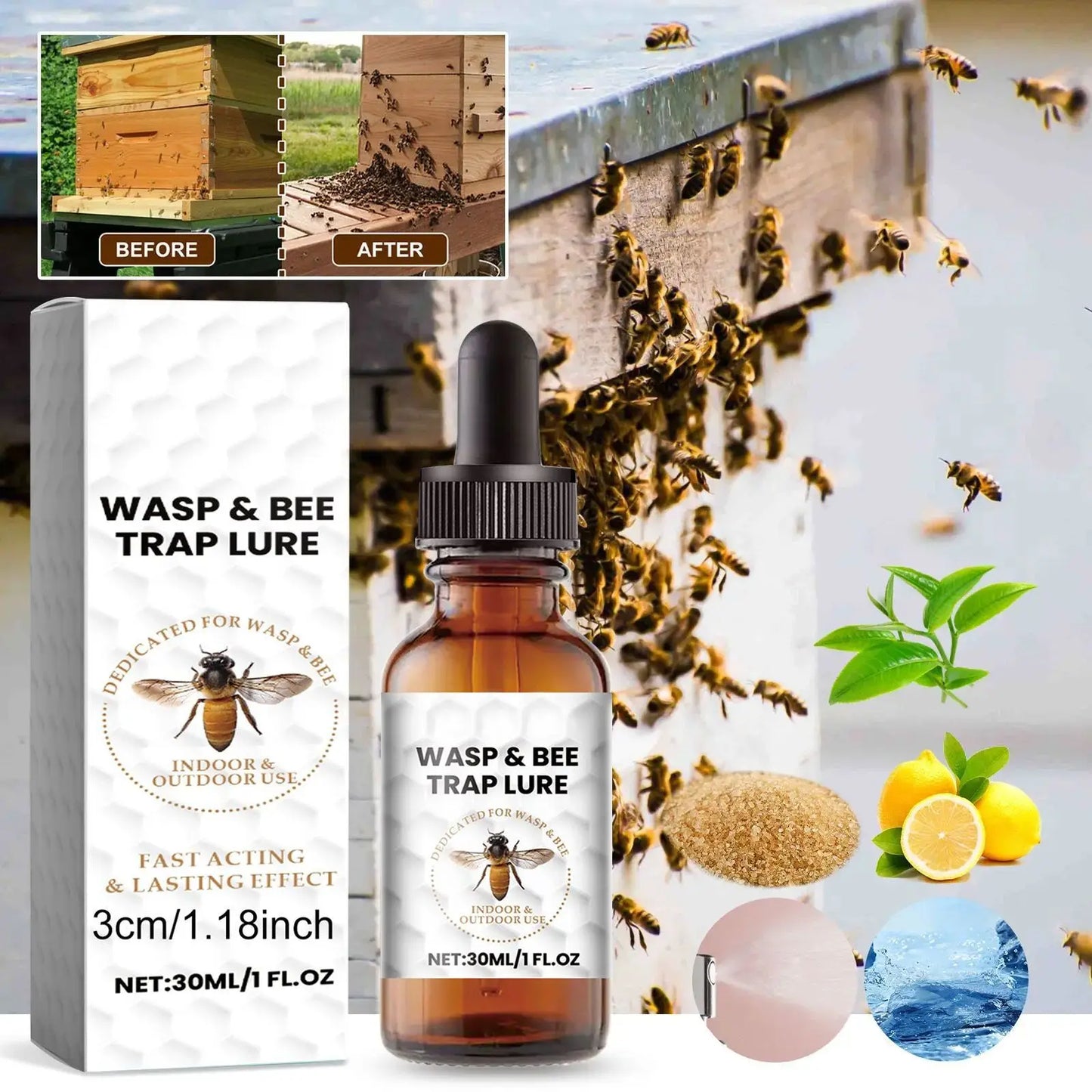 Bee Attractant Lure Bee Queen Pheromone Catching Bait Swarm Lure Beekeeping Attract Bait Swarm Commander Honeybee Trap Liquid