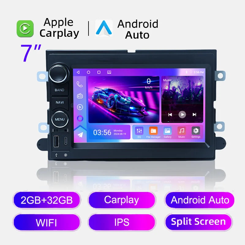 7" Car Stereo with Apple CarPlay & Android Auto, Compatible with Ford F150 F250 F350, Fusion, Mustang & Explorer