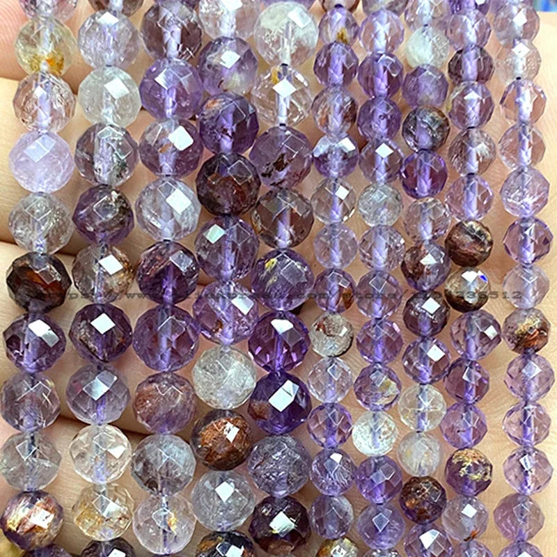 Natural Gem Stone Faceted Round Red Garnet Loose Spacer Beads for Jewelry Making Diy Earrings Bracelets Charms Accessories