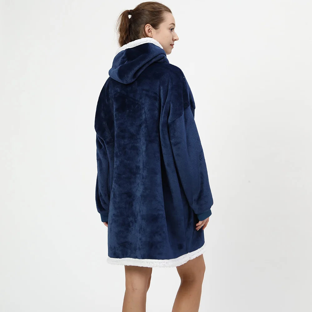 Wearable Blanket Hoodie with Big Pockets, Oversized