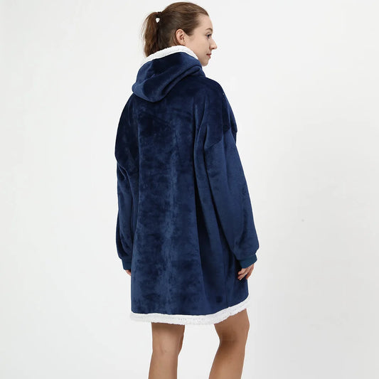 Wearable Blanket Hoodie with Big Pockets, Oversized