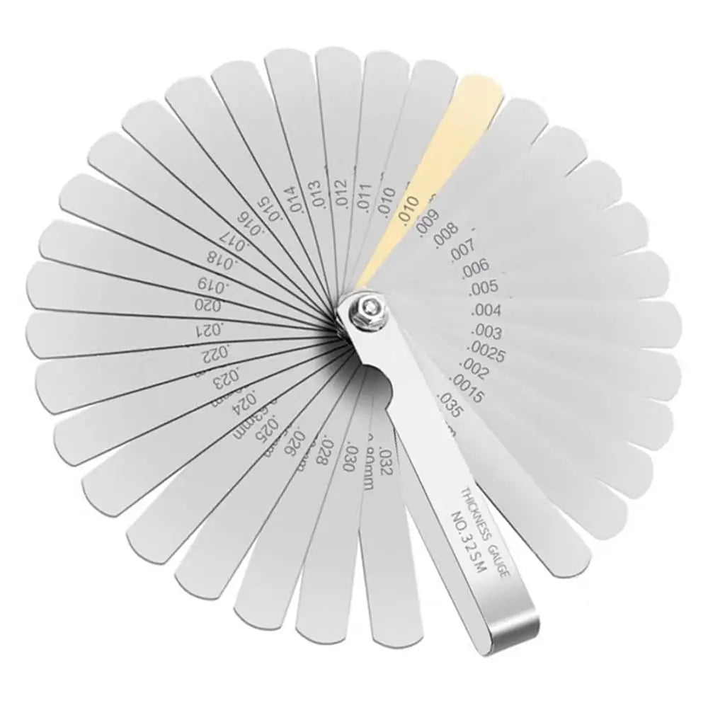 32 Blades Feeler Gauge Set Stainless Steel Dual Marked Metric and Standard SAE Valve Thickness Gauge Gap Measuring Tool