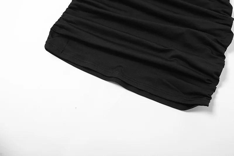 Women's Spaghetti Strap Backless Bodycon Mini Dress – Ruched Wrap Hip Dress | S–L (Black, Green, Blue)