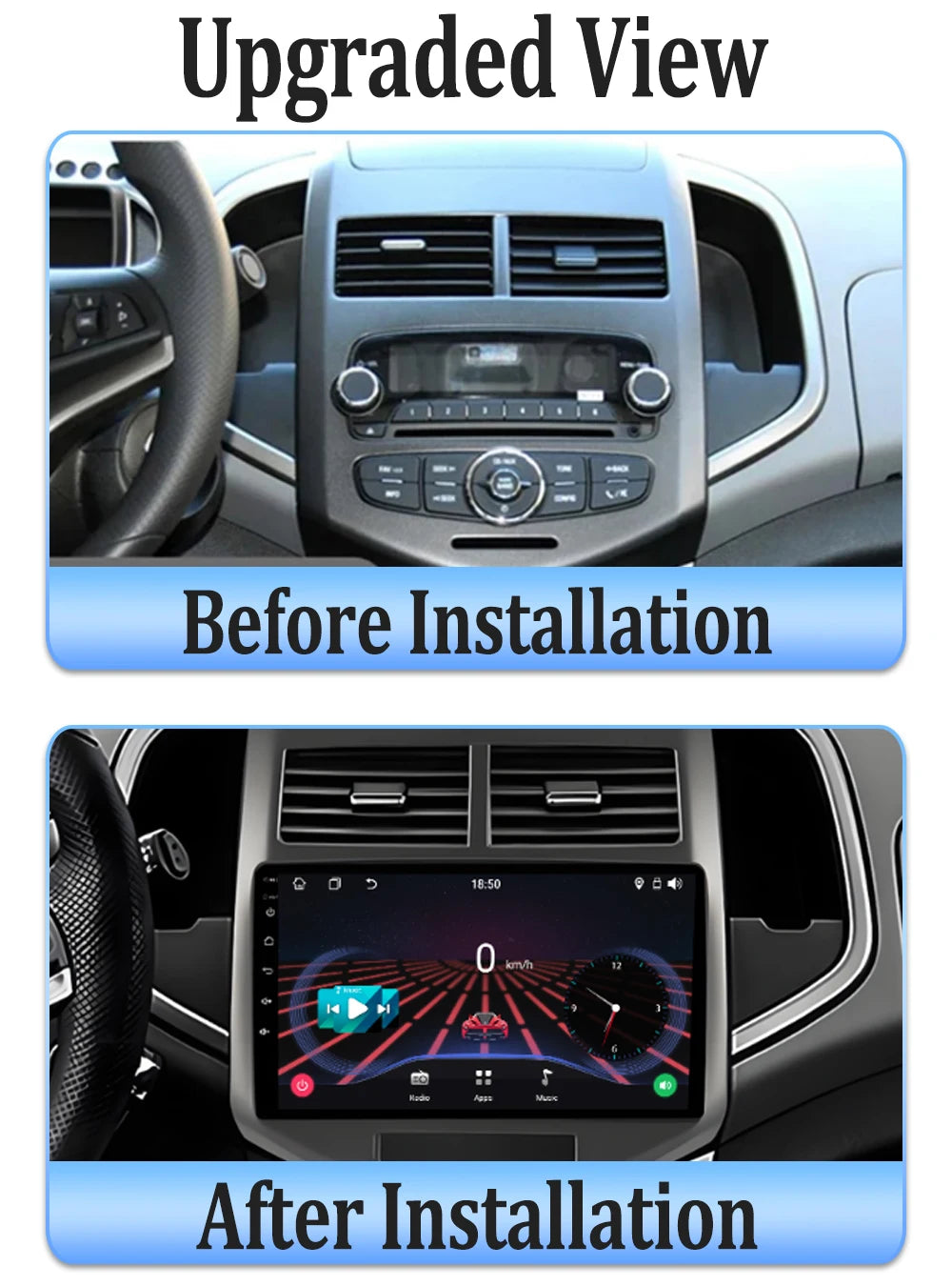 2din Carplay Auto For Chevrolet Aveo2 Sonic T300 2011-2015 Android 15 8 Core Car Radio Multimedia Radio Player GPS Navigation BT