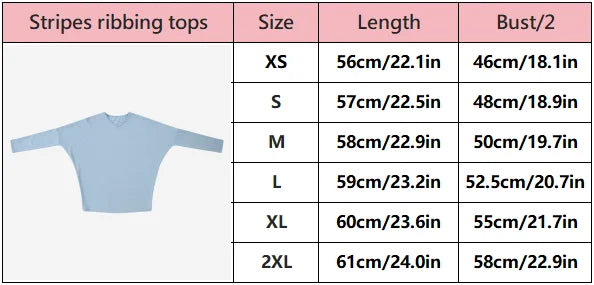 AS 2026 loose design batwing sleeve woman clothes V-neck stripes ribbing tops