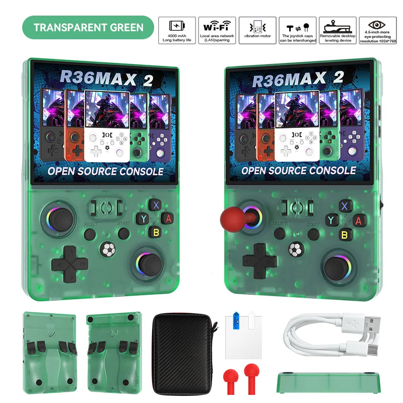 R36 Max2 Retro Handheld Game Console — 4.5" IPS, 18000+ Games