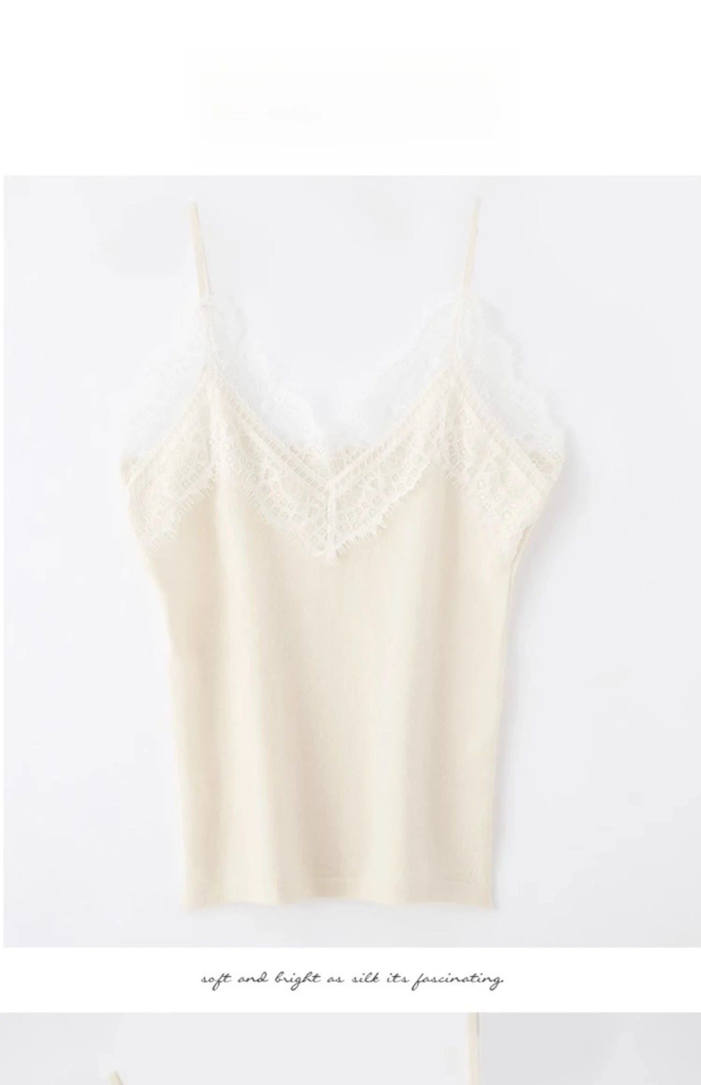 Women's Lace Trim ter Vest Ice Silk Knitted Svel Top Outerwear Suit Inner Match Beautiful Ba ort Sle Daily Wear