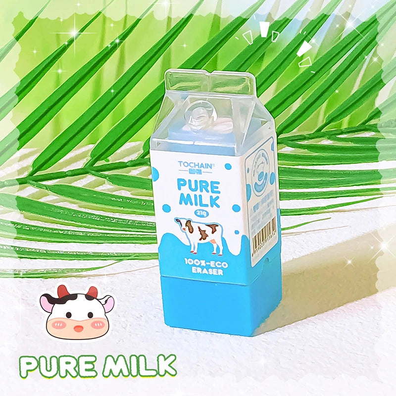 cute Aesthetic stationery back to school supplies stationery Kawaii  Erasers milk rubber teacher supplies school stuff equipment