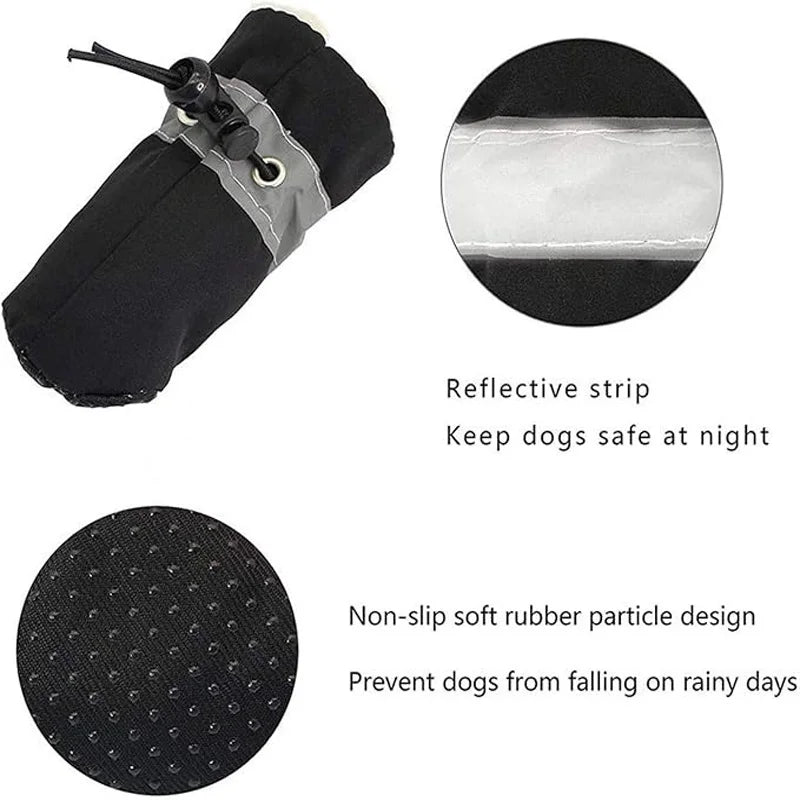 Comfort Dog Shoes, Soft Breathable Lining & Non-Slip Sole, Adjustable Strap for Secure Fit, for Daily Walk Travel, 4PCS