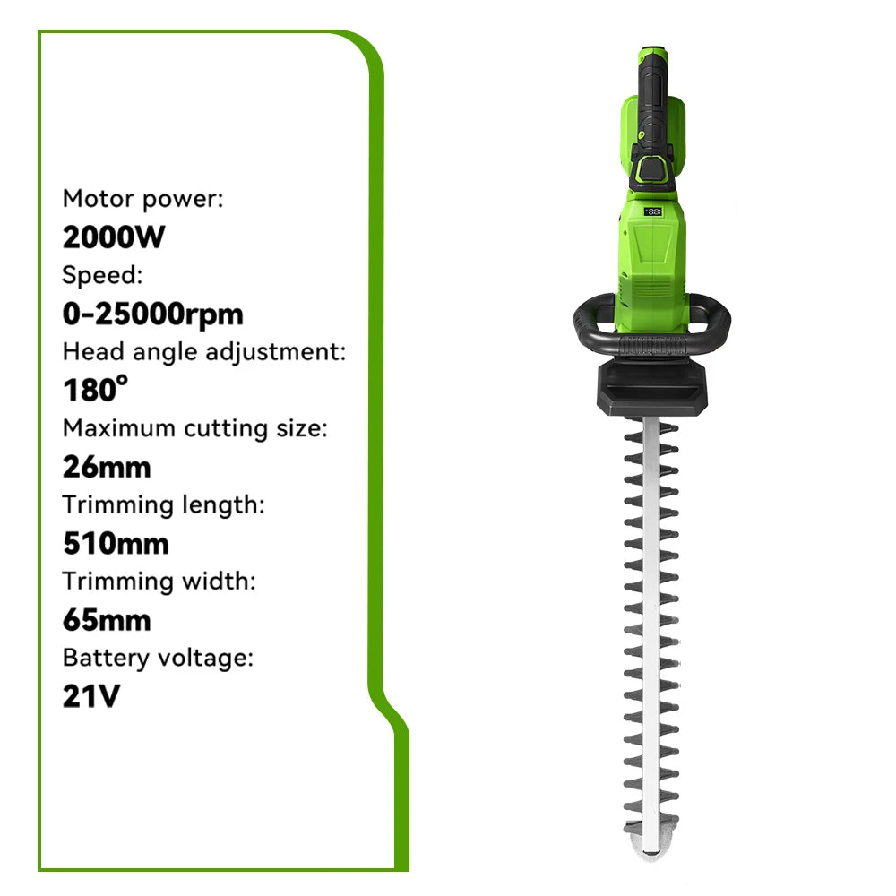 ONEGREEN Cordless Hedge Trimmer – Brushless Garden Pruning Tool Compatible with Makita Battery (Battery Not Included)