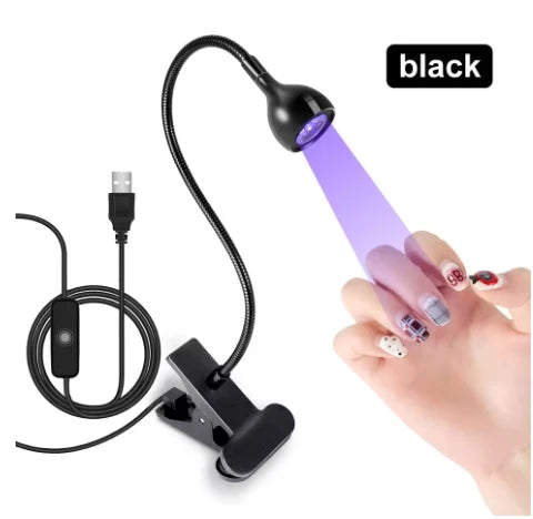 Nail LED UV Lamp for Drying Gel Nails Polish Clip-On Flexible Desk Mini Portable USB Nail Lamp UV Light Dryer for Manicure Salon