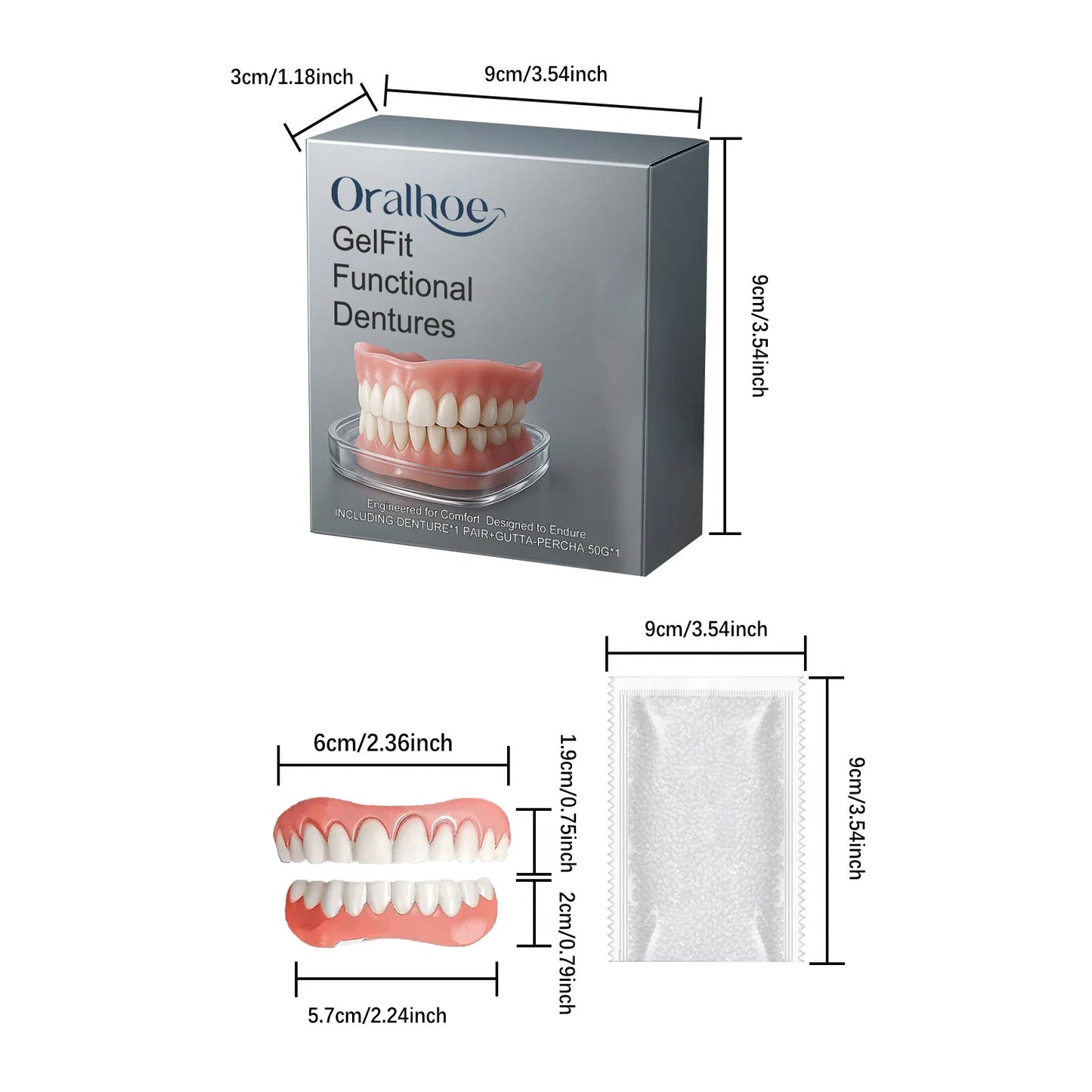 2026 New Teeth Silicone Kit Fill Tooth Gaps Orthodontic Upper Lower Fake Teeth Soft Decorative Comfortable Realistic Denture Set