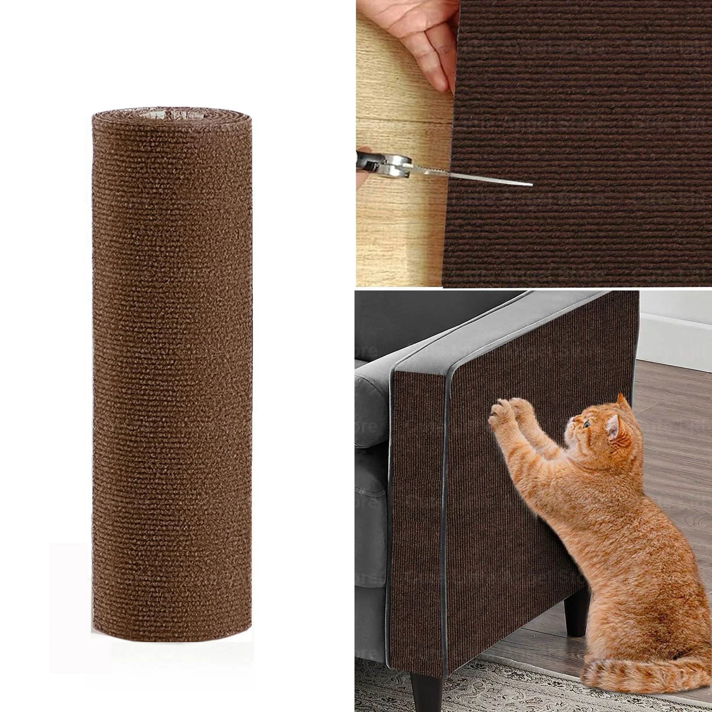 Cat Scratcher Sofa Protector – 40x300cm Trimmable Self-Adhesive Carpet Scratch Mat | 7 Colors