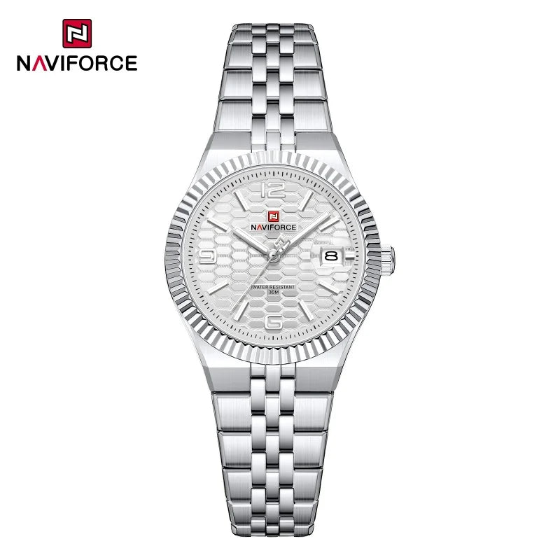 NAVIFORCE NF5079 Women's Quartz Watch — Waterproof Stainless Steel Bracelet