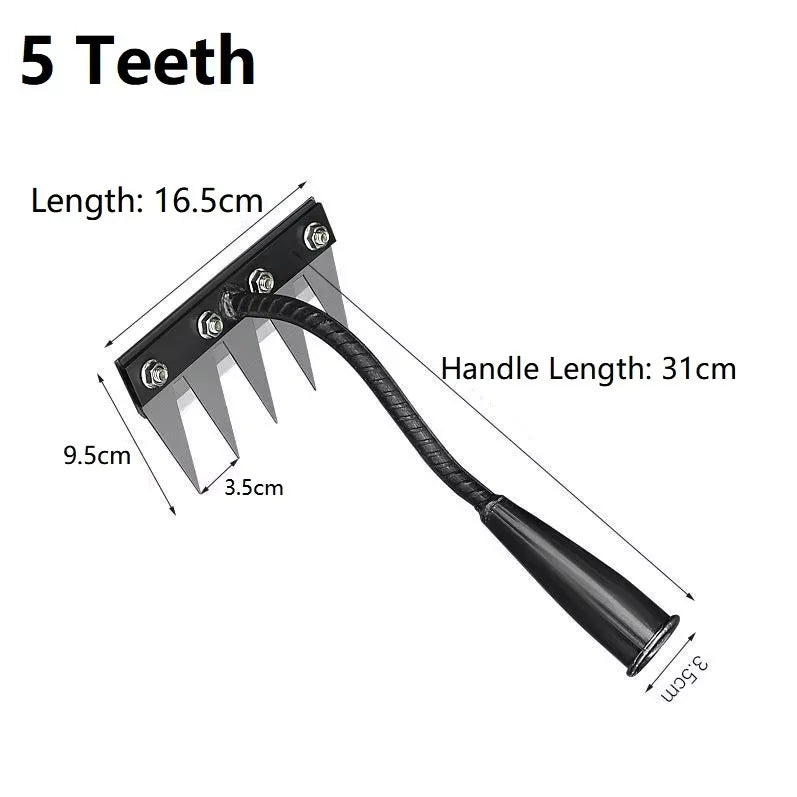 8/7/6/5teeth Garden Weeding Rake Heavy Duty Metal Gardening Hoe Weeding Rake Farm Tool for Gardening Weeding Loosening Soil Rake