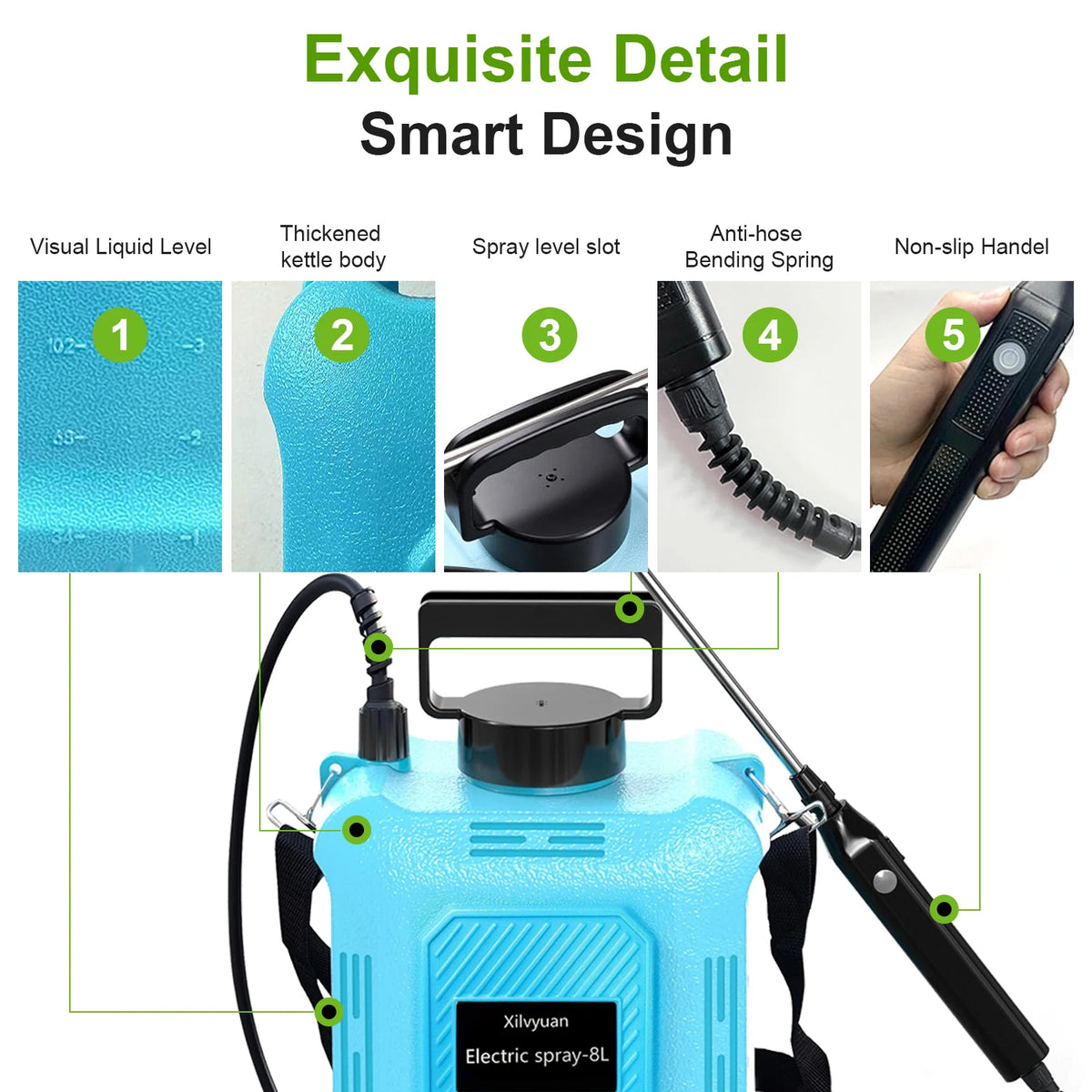 2026 Upgrade Electric Sprayer with Handle Retractable Wand Portable Multi-purpose Garden Sprayer for Farms Orchard Lawns Gardens