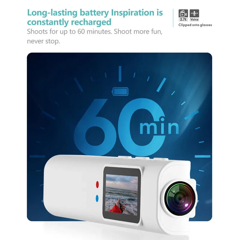 2.7K Glasses Camera — WiFi Wearable POV Recorder for Driving
