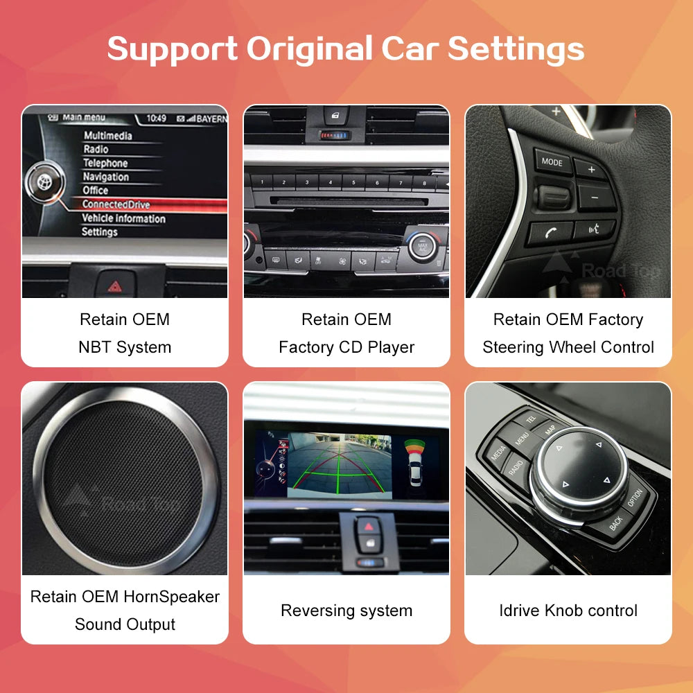 10.25" Wireless CarPlay & Android Auto Display for BMW 3/4 Series F30 F31 F32 F33 F34 F36 NBT — 1920×720 Touchscreen