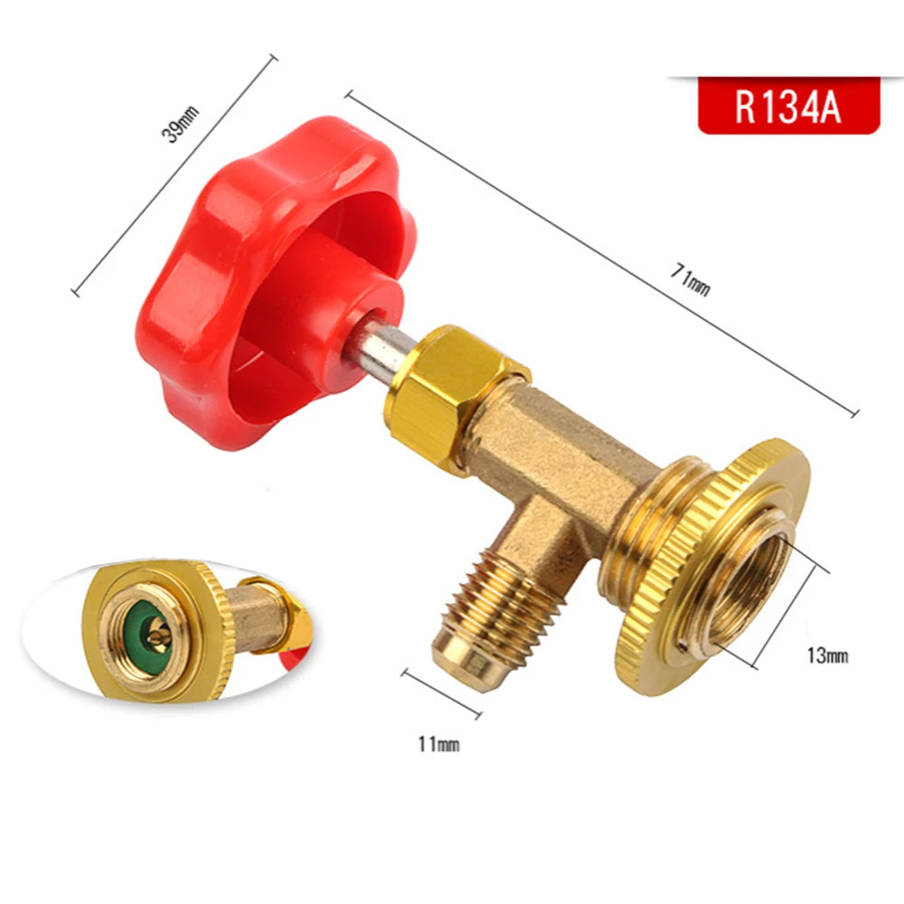 Tap On The Bottle R134 Valve Opener Car Can Tap Adapter Installation Gas Refrigerant Tool Mini Air Conditioner Accessories