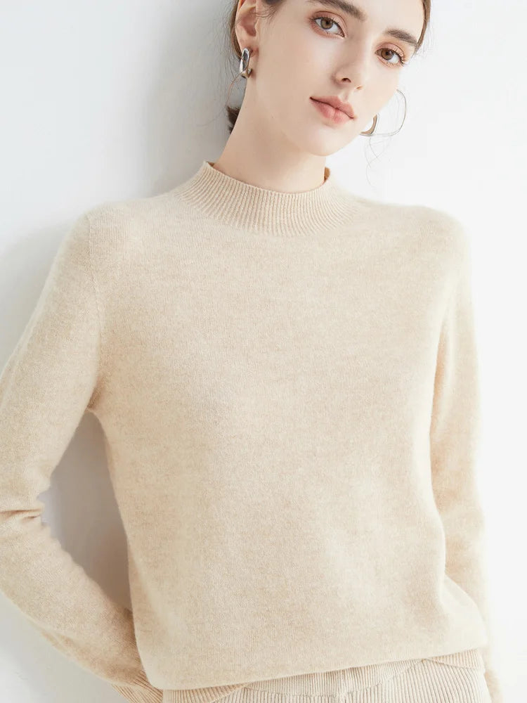 Women's soft mock neck pullover, solid knit — view 11 of 15