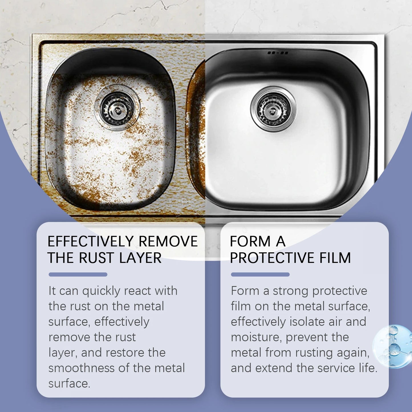 Heavy Duty Rust Remover Spray Fast Acting Rust Dissolver & Anti-Rust Coating for Metal, Car, Tools Multi-Surface Cleaner 120ml