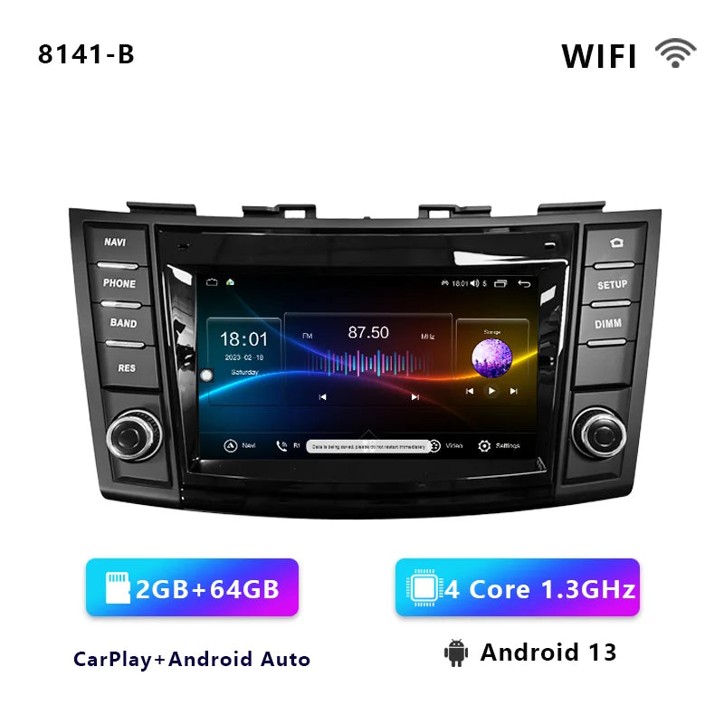 Android Car Stereo for Suzuki Swift 4 (2011–2016) — Wireless CarPlay, Android Auto, GPS, 4G, WiFi
