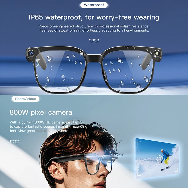 AI Smart Glasses — 800W Camera with Interchangeable Lenses