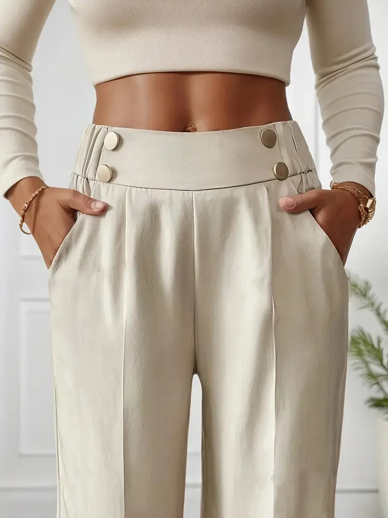 Women's high-waist wide leg pants - view 4