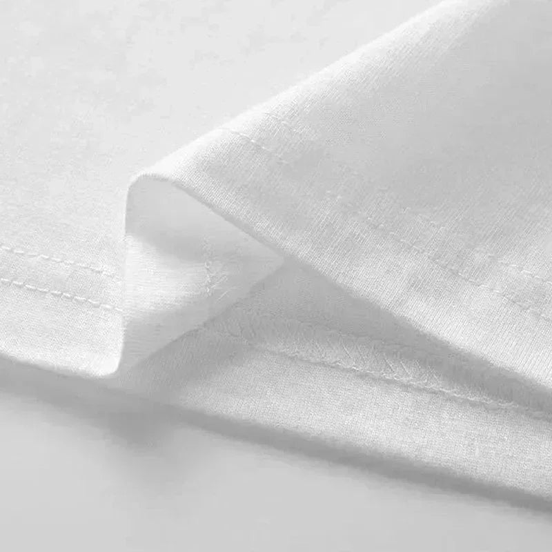 2pcs Solid Color T-shirt 100% Cotton Men Women White O-Neck Loose Short-sleeved Basic Models All-match T-shirt Couple Tops Black