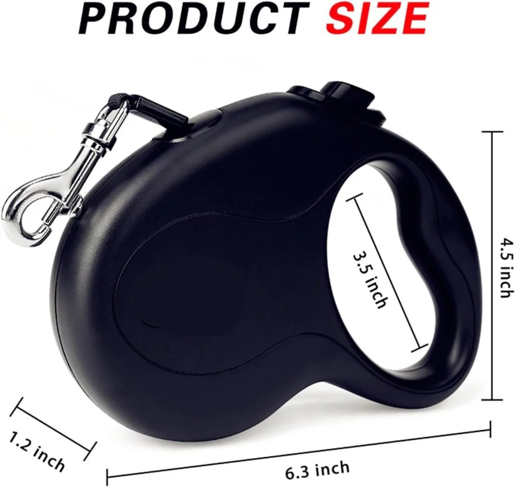 Heavy-Duty Retractable Dog Lead - 5m/8m One-Hand Brake, Black - photo 2