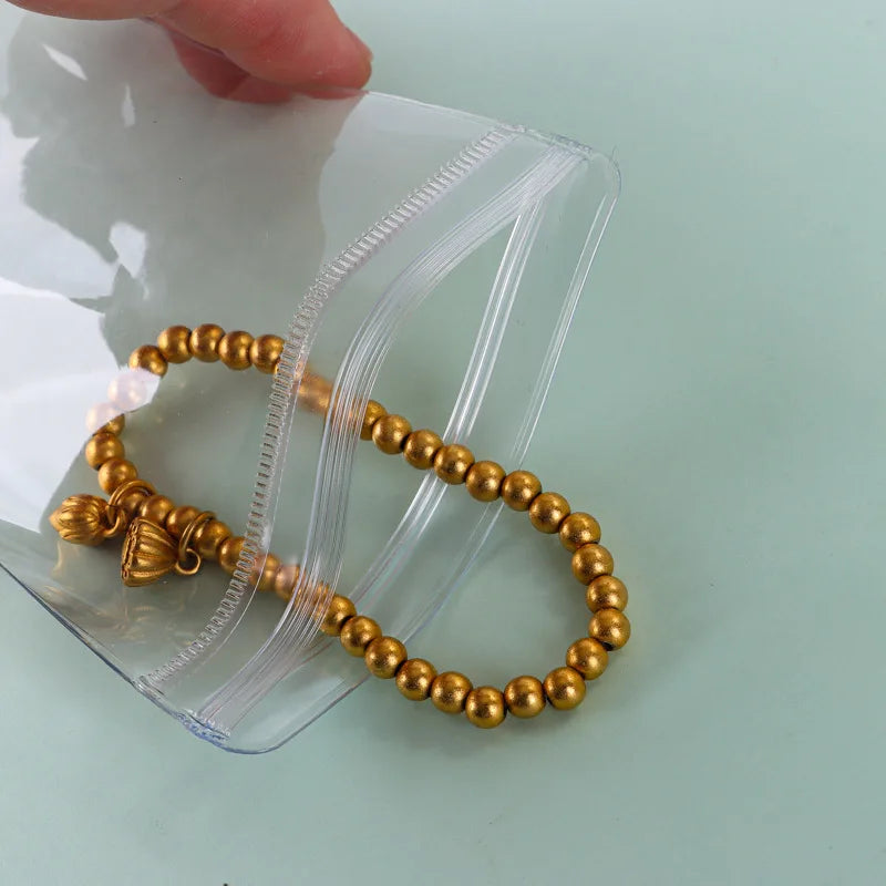 50/20/10 PCS PVC Self Sealing Jewelry Bag Thick Necklace Bracelet Ziplock Bag Ring Storage Holder Bag Storage Anti-oxidation Bag