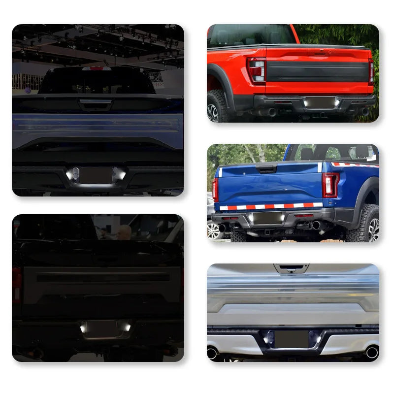LED License Plate Lights for Ford F-150 / Raptor 2015+ (6000K White, Pair)