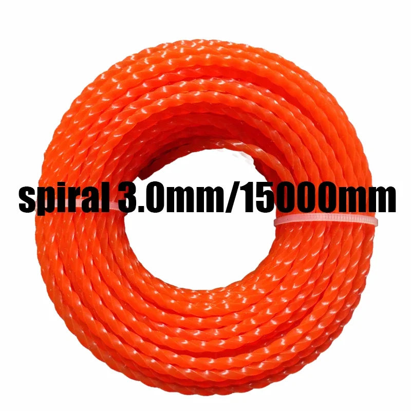 2mm～3mm*10m～25m Mowing Nylon Grass Trimmer Rope Brush Cutter Trimmer Line Mowing Wire Lawn Mower Accessory