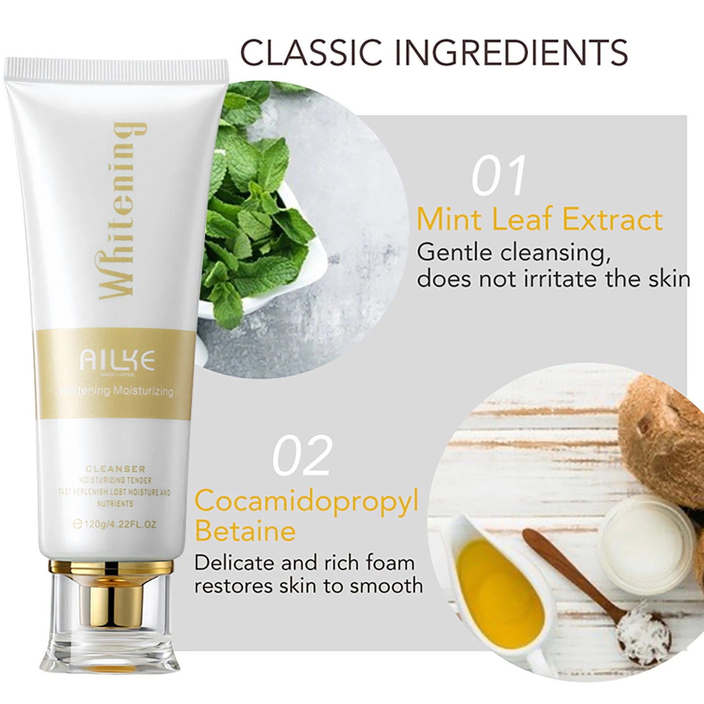 AILKE Whitening Anti-wrinkle Freckle Face Cream With Collagen Hyaluronic Acid Rose Skin Care Women Korean Facial Moisturizer Set