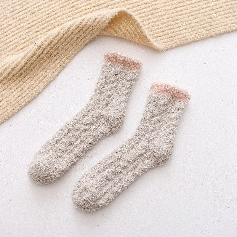 Women's Cat Paw Coral Velvet Socks
