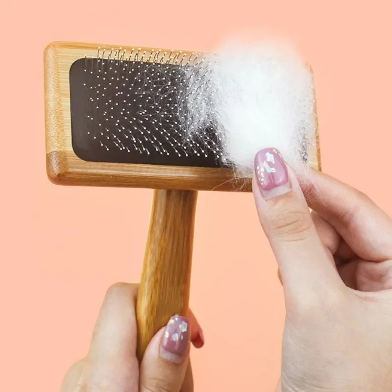 Wooden Dog Grooming Comb - Pet Brush for Knots & Loose Hair - photo 2