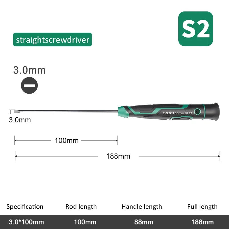 Precision Magnetic Screwdriver Anti-Slip Handle Phillips/Slotted Type Mini Screw Driver Installation and Disassembly Repair Tool