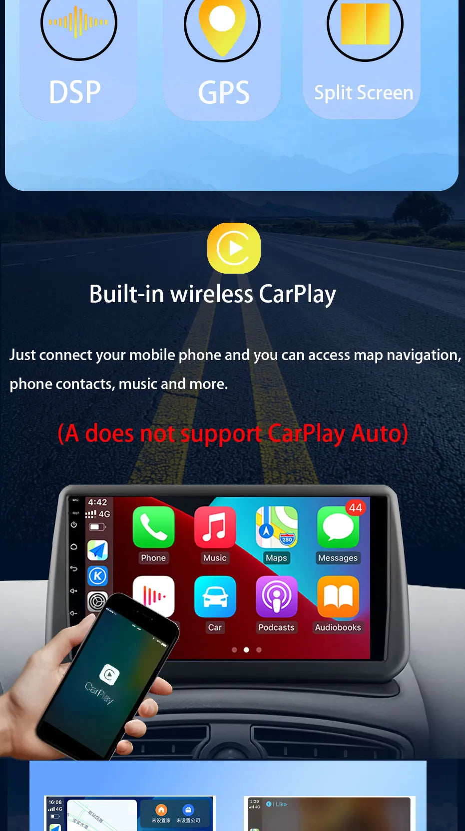 Wireless CarPlay for Chevrolet Trax 2014 - 2016 Car Radio Video Multimedia Player DSP Stereo GPS Navigation BT Split Screen WiFi