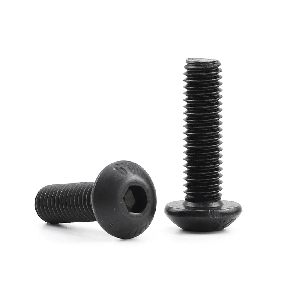 JUIDINTO 1-50pcs Allen Round Screw Bolt 12.9 Grade M2 M2.5 M3 M4 M5 M6 M8 M10 Hex Hexagon Socket Button Head Screw for MTB