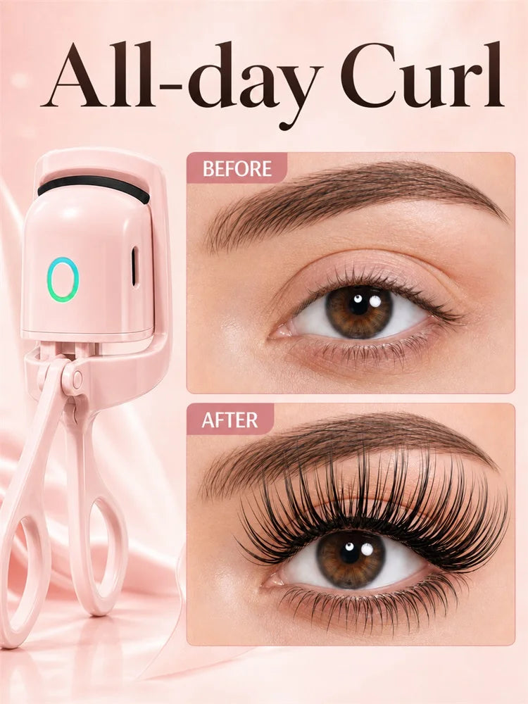 Electric Eyelash Curler, Effortless Curling for Natural Lashes, Hand‑Held Cosmetic Accessory for Daily Eye Makeup