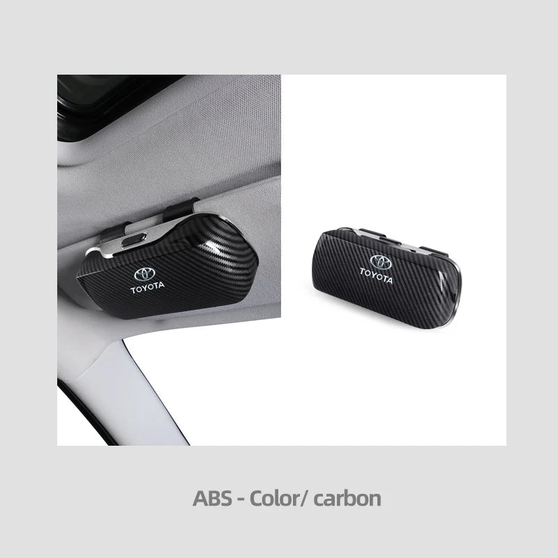 Car Glasses Box Visor Eyeglasses Case For Toyota GR Rav4 Yaris Camry Land Corolla CHR Hilux Cruiser Tacoma Sunglasses Holder