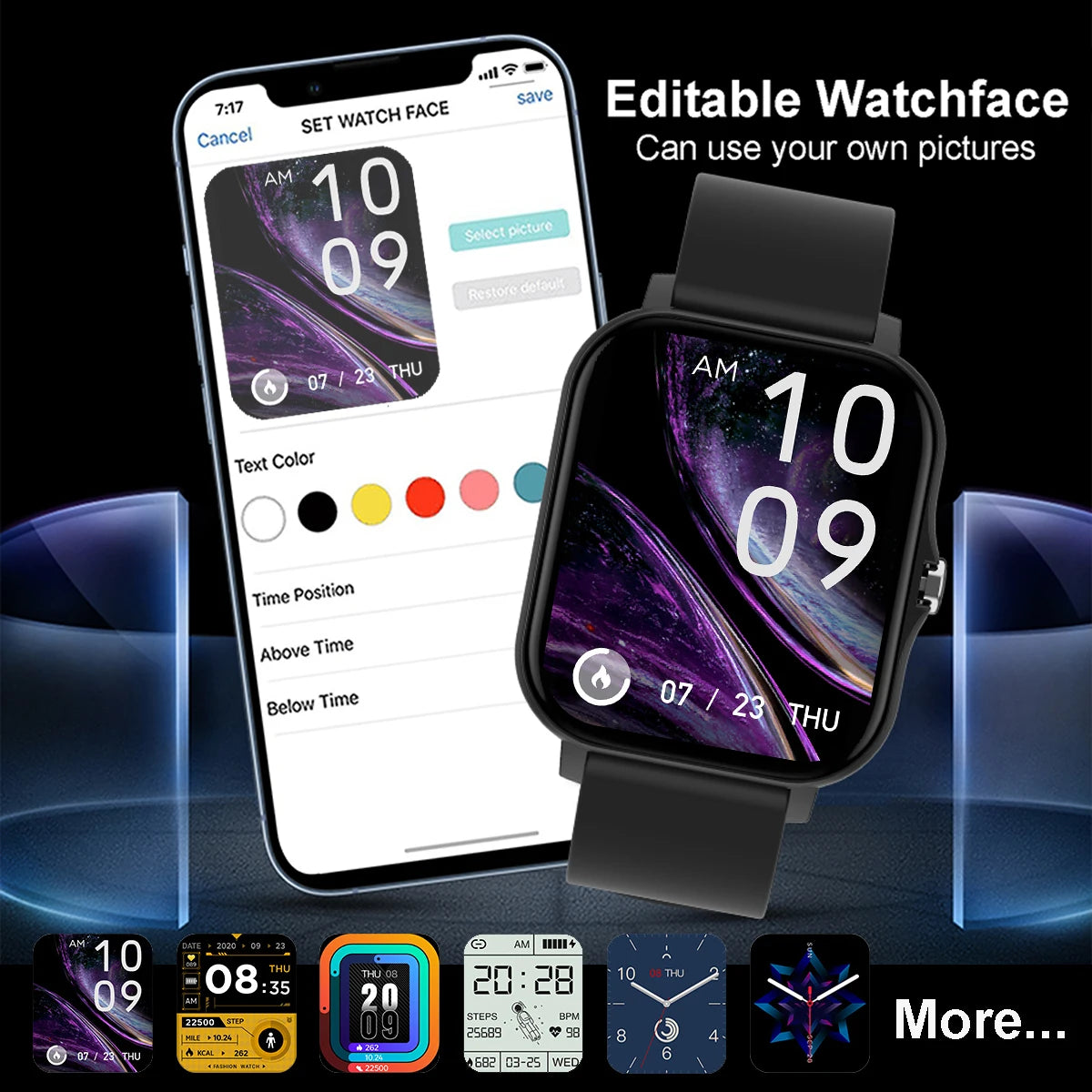 NEW 2026 Fashion SmartWatch Android Phone 2.01" Color Screen Full Touch Custom Dial Watch Women Bluetooth Call Smart Watch Men