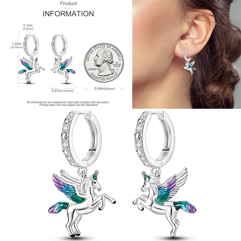 Sparkling Gold Woman Hoop Earrings 925 Sterling Silver Butterfly Colored Zirconium Earrings for Women Jewelry Anniversary Gift