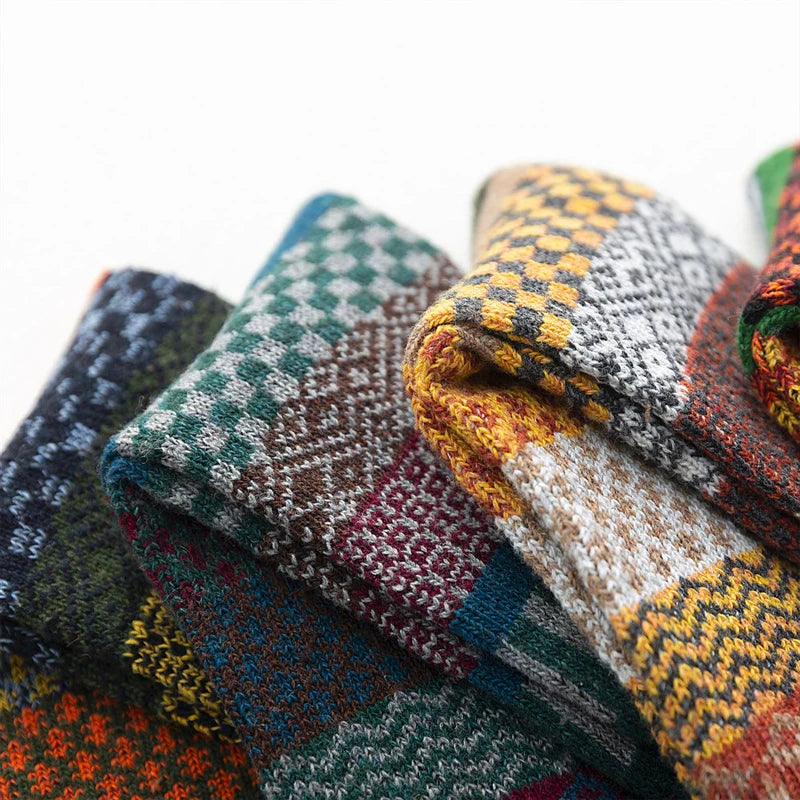 Men's Wool Blend Winter Socks, 5 Pairs