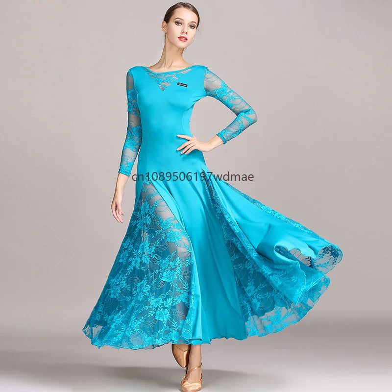 Women's long-sleeve standard ballroom dress