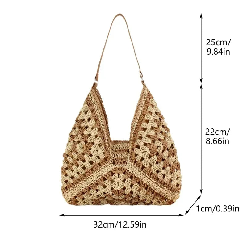 Women's Retro Woven Handbag - Lightweight Commuter Shoulder Bag - photo 2