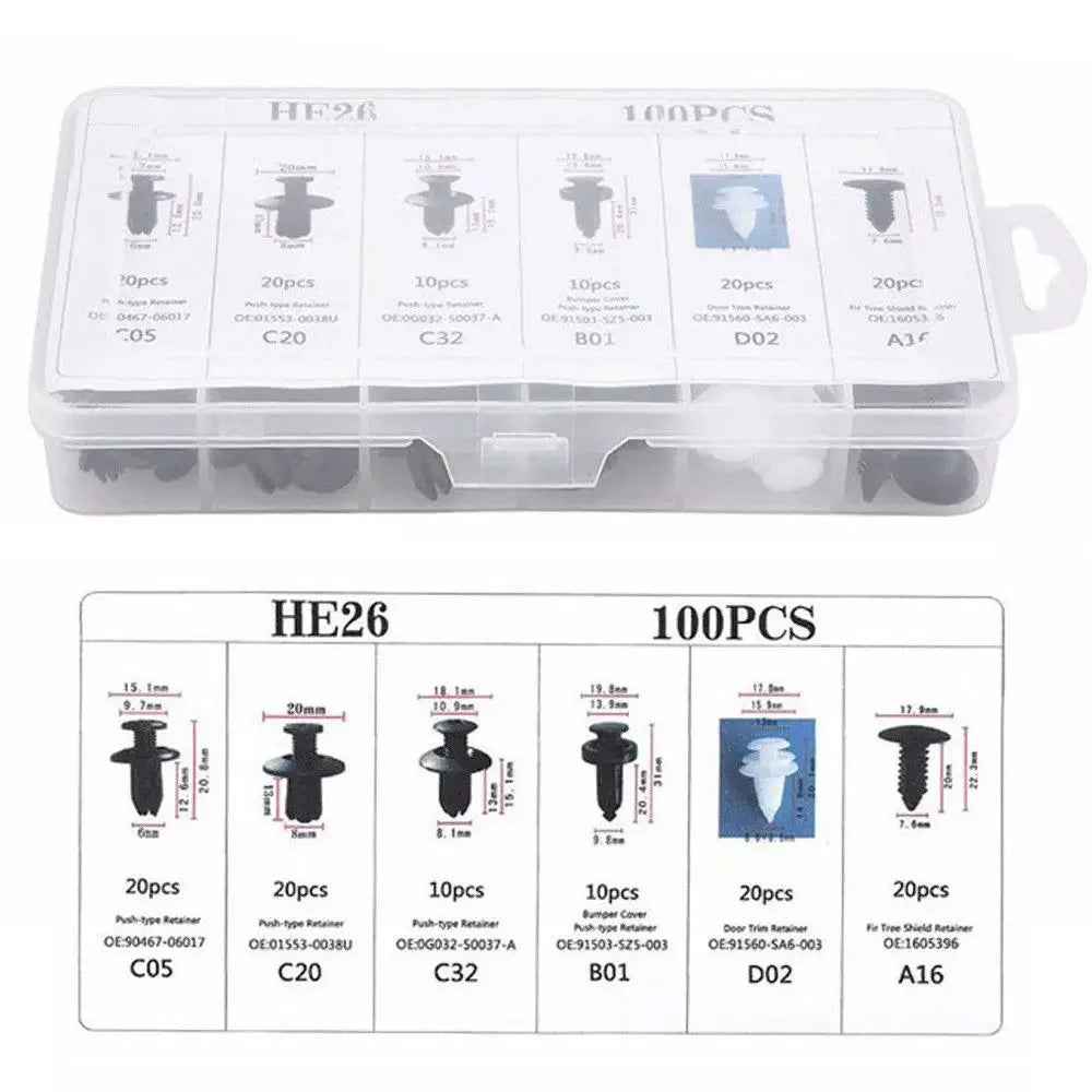 Car Clips Fasteners Kit Auto Trim Panel Clip Mixed Body Bumper Rivet Door Trim Panel Retainer Car Interior Accessories Clips