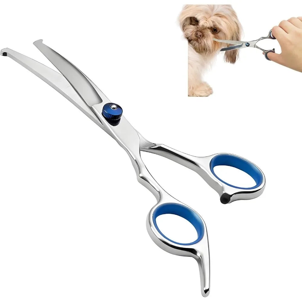 Safe Round-Head Dog Grooming Scissors - Precise Trimming