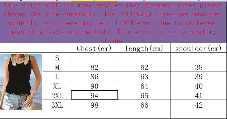 Women's Sexy Tops tshirt black Sleeveless Loose Vest Holiday Style Hawaiian Top Summer White