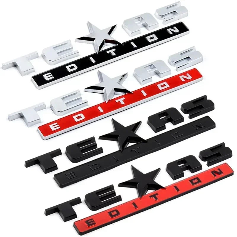 1pcs x Chrome Silver Black ABS TEXAS EDITION EMBLEM BADGE for CHEVY SILVERADO GMC SIERRA TRUNK STICKER DECAL